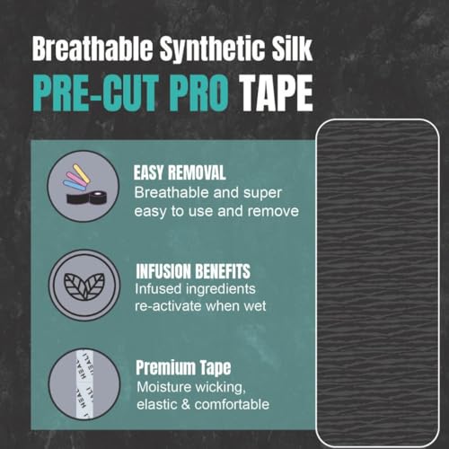 Heali Kinesiology Tape 3 Pack, Magnesium & Menthol Infused, Elastic Sports Tape, Shoulder, Knee, Elbow, Ankle, Waterproof, Latex Free, Muscle Recovery, K Tape, Black Zebra - color: Black Zebra, size: 3-Pack