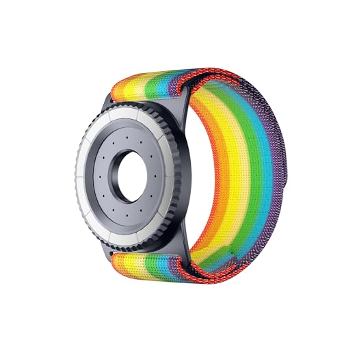 BAISRKE Magnetic Running Phone Holder Wrist Armband for Magsafe Case iPhone & Android - 360° Rotatable Phone Grip (Rainbow & Gunmetal) - color: Rainbow & Gunmetal, size: XL (fits Wrist/Armband up to 15")