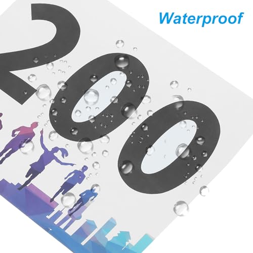 PATIKIL Tearproof Running Bib Numbers, Waterproof Race Competitor Numbers - size: 7x6 Inch, style: 1-200