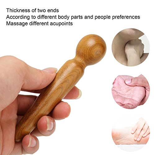 Dioche Reflexology Foot Massage Wooden Stick, Wood Health Treatment Traditional Tool Manual Massager for Travel