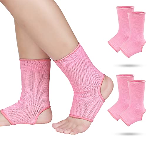 Haysandy 4 Pcs Kids Ankle Brace Support, Pink, 10-15 Years - color: Pink, size: 10-15 Years