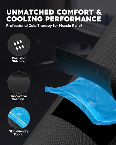 Full Leg Ice Pack Wrap, 360° Entire Leg Gel Cold Therapy Sleeve with Strap - size: Large
