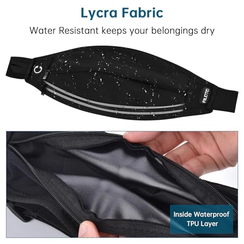 Running Belt Fanny Pack, Running Waist Pack for Women & Men USA Patented Hands-Free Reflective Runner Pouch Belt Fitness Workout Bag No-Bounce Adjustable Sport Travel Fanny Pack Cell (Black) - color: Black