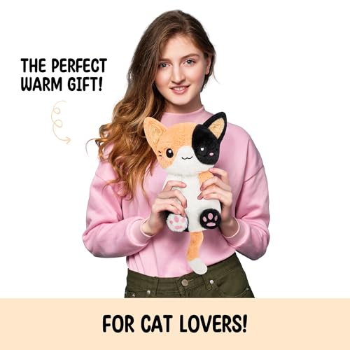 Calico Cat Microwavable 1.5 lbs Unscented Heating Pad for Women and Kids- Cute Soft Cozy Pillow Plush Heatable Warm Stuffed Animals - Kawaii Hot and Cold Plushie - Calico Cat Gifts for Girls and Women - color: Calico Cat