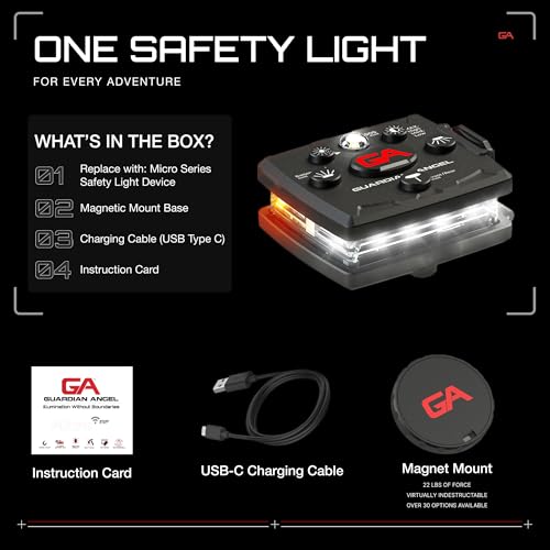 Guardian Angel Micro Safety Light - White Front & Orange Rear - color: White/Orange