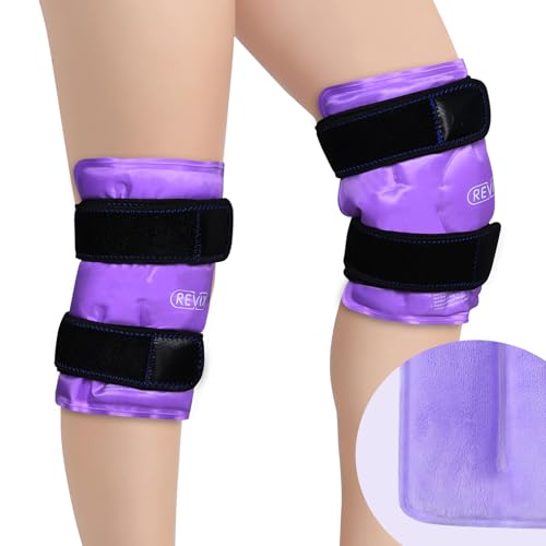 REVIX Reusable Knee Ice Pack Wrap for Post-Workout Recovery, 2 Packs - style: Purple-2 Packs