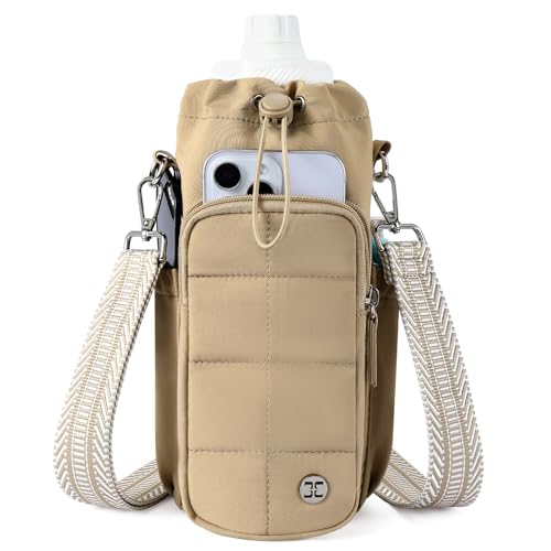 Telena Water Bottle Holder with Strap RFID Crossbody Bags for Women - color: Z-Khaki