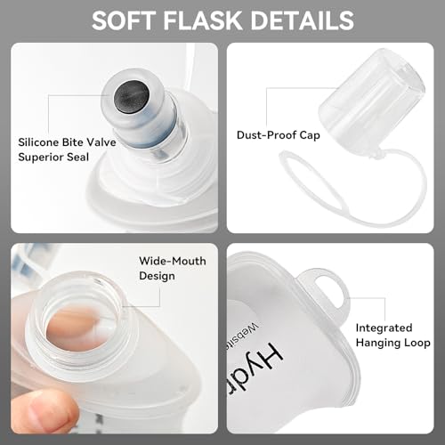 250ml Soft Flask Soft Water Bottle for Running, Hiking, Cycling and Climbing - White - color: 250ml, white