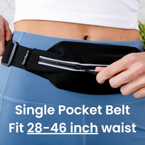 Slim Running Belt - Single Pocket Waterproof Phone Pouch - color: Black (Single Pocket)