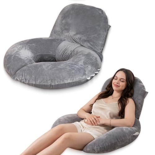 INSEN Wedge Pillow Set for Sleeping and After Surgery, Use for Acid Reflux, Reading and Relaxing, Headboard Pillow for Sitting in Bed, Grey - color: Grey