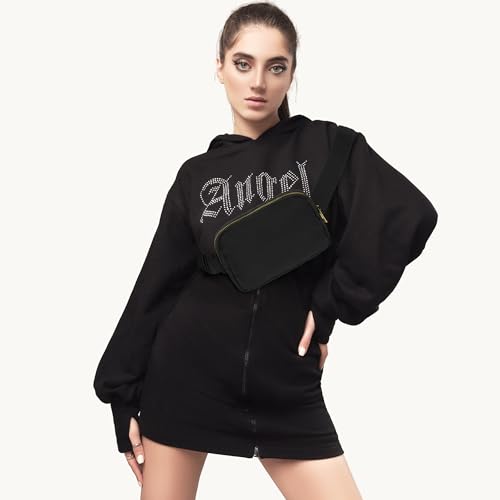 Waist Belt Bag Fashion Fanny Women Waist Pack With Adjustable Strap For Travel Running Hiking Walking Wood Grey with rope - color: Wood Grey with rope