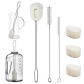 ALINK 14.5" Extra Long Sponge Bottle Brush Cleaner Set, 6-Pack Cleaning Brush for 1/ Half Gallon Water Bottle, 128 oz 64oz 30oz Tumbler, Thermos, Jug, Teapot, Glass Pitcher