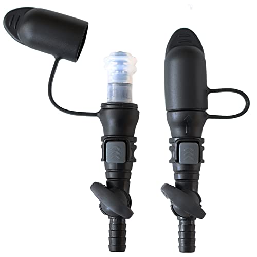 Hydration Bladder Bite Valve Replacement Mouthpiece Fit for Any Water Backpack and Most Brands, with Manual Switch Valve - color: 2 Pack removable black