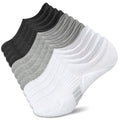 Amutost Womens No Show Socks Anti-Slip Cushioned Breathable 5-10Pairs - color: 2 Pairs Grey 2 Pairs White 2 Pairs Black, size: 5-8