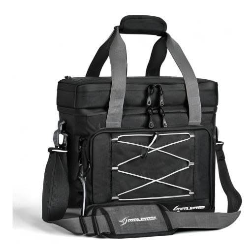 Maelstrom 24/30/60 Can Soft Cooler Bag, Double Deck Portable Ice Chest - color: Black, size: 60 Can