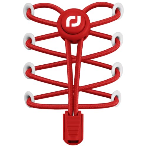 RJ-Sport Tieless Elastic Shoe Laces for Adults and Kids - color: Number 007 - Red