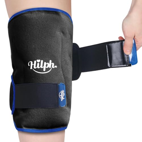 Hilph Ice Pack for Knee Pain Relief, Z-Shaped for Bendable & 360°Coverage - color: Black