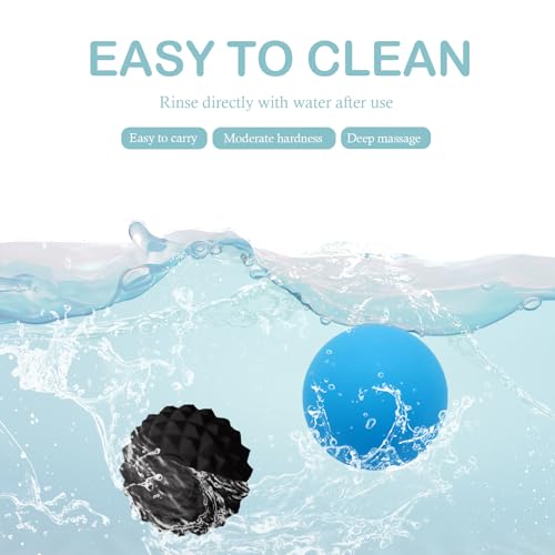 Silicone Massage Ball Set, 2 Pack Smooth & Textured with Mesh Bag - style: Smooth & Deep-Tissue Spiky Ball Set