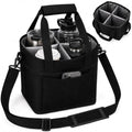 Structured Drink Carrier Bag, Family Size 4 Compartment Drink Bag - color: Deep Black