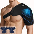 REVIX XL Shoulder Ice Pack Wrap & Brace for Rotator Cuff & Arm, 2 Gel Pack - size: Large, style: Black, 2 Gel Packs+1 Shoulder Brace