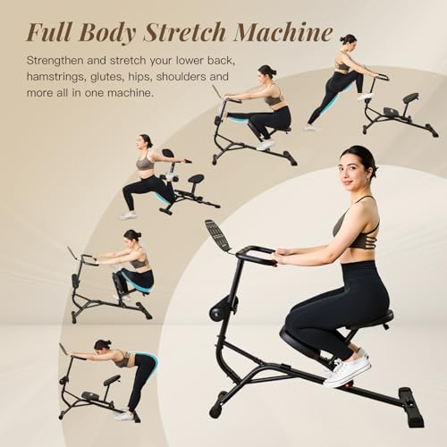 Full Body Stretching Bench, Seated Posture Back Traction Device for Lower Back Pain Relief, Spinal Traction, Sitting Stretching Tool for Home Gym and Office