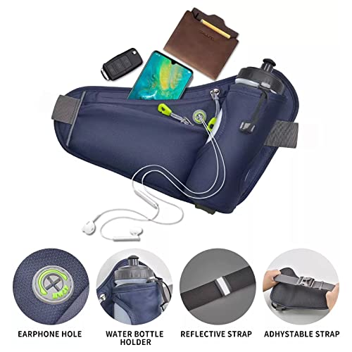 HOTEMIA Fanny Pack with Water Bottle Holder, Hydration Running Belt for Men Women Adjustable Strap Waist Bag Suitable for Hiking Running Walking Jogging Camping (Bottle Not Included) (Pink) - color: Pink