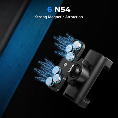 SMALLRIG Magnetic Phone Holder for Gym, Alloy Base with 360° Ball Head, Universal Phone Clamp Mount Suitable for iPhone 17/16/15/14/13/12 Series & Android Phones, Attach to Metal Surfaces-5582 - style: Phone Clip Connection
