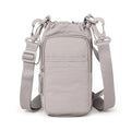 Water Bottle Holder with Strap, Crossbody Sling Bag for Walking Hiking - color: Off-white Gray