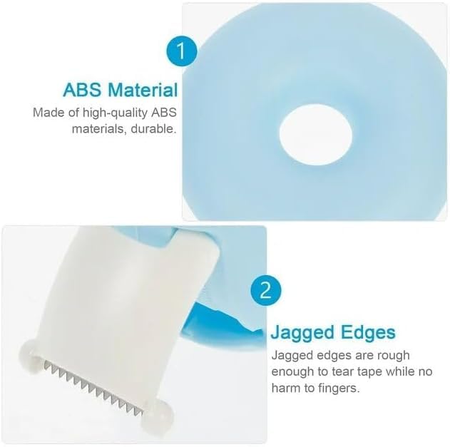 1Pc Blue Tape Dispenser, Donut Shape Candy Color Tape Dispensers Donut Invisible Tape Cutter Tape Organizer Portable Roll Tape Holder for Office School Supply