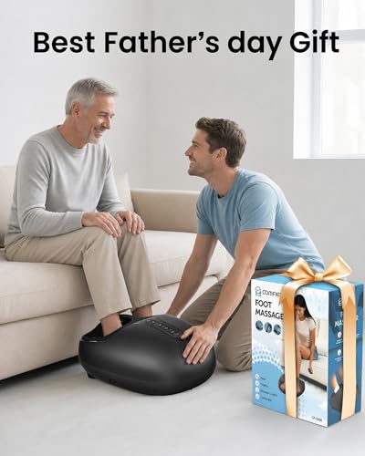 COMFIER Large Shiatsu Foot Massager with Heat, Size 15, FSA Eligible HSA - color: Obsidian Black