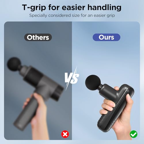 Mini Massage Gun, Powerful Handheld Muscle Massager for Muscle Relaxation, Deep Tissue Percussion Small Massage Gun Travel Massager with 4 Massage Heads Silent Brushless Motor, Black - color: Black