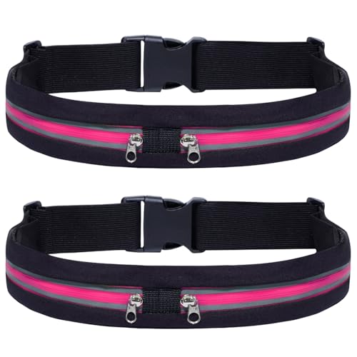 Running Belt for Men & Women - Secure Jogging Pouch for Phone, Keys & Essentials, For All Cell Phones - color: NA-2 Rose