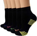Iseasoo Ankle Compression Socks for Women Men, 5 Pairs Copper Running Socks - color: A06-5 Multicoloured, size: Large-X-Large