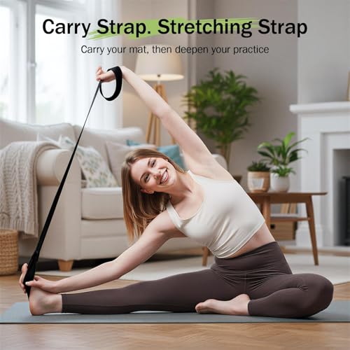 Slim Panda Yoga Mat Strap, Adjustable Soft Cotton Carrier - color: Dark Gray, size: 72 inches