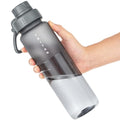 OLDLEY 32 oz Water Bottle with Handle, BPA-Free Tritan Reusable Sports Water Bottle with Leak-Proof Dust Lid, Wide Mouth, Cup Holder Friendly, Half Frosted Clear Bottle for Gym, Travel, Work,Gray - color: Gray