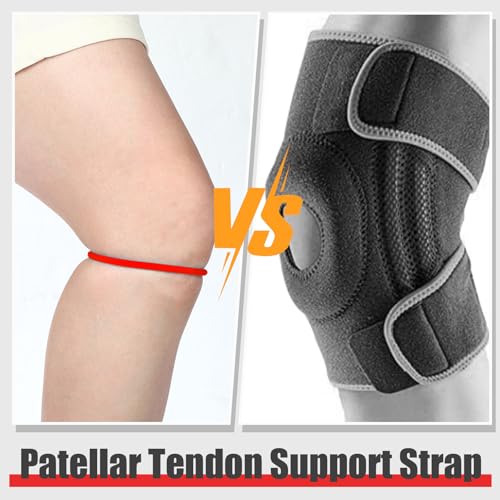Foilswirl Patella Knee Band Basketball Knee Strap,4,Black and Red,M - color: Black and Red, size: M