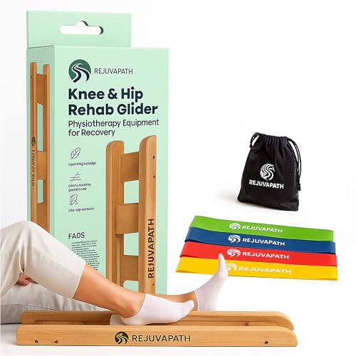 Knee & Hip Rehab Glider – Physiotherapy Equipment for Stroke Rehab, Recovery Aids, Slide Board for Post-Surgery & Injury – Lightweight Oak Design, Improves Mobility & Circulation