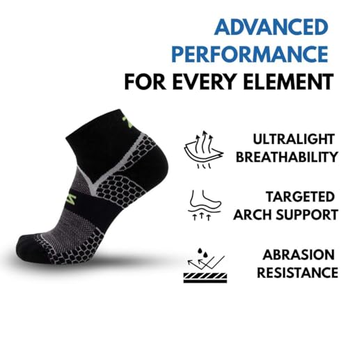 Zensah Grit 2.0 Compression Running Socks for Men and Women - color: 1 Pair - White, size: Large