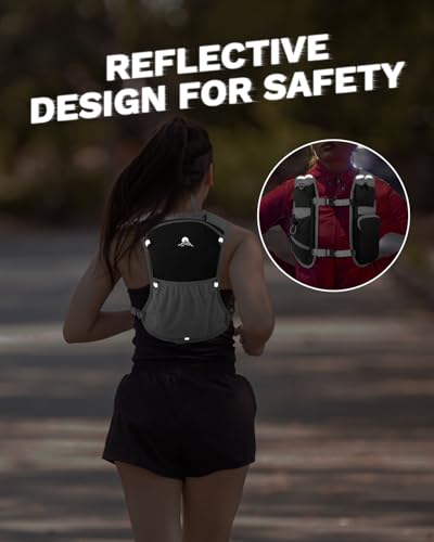 Running Vest for Women and Men, Hydration Running Backpack, Runners Vest, Hydration Vest, with Front Phone Holder, Adjustable Chest and Waist Strap - color: Black, size: Only Backpack
