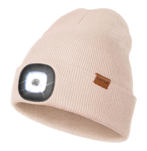 LED Beanie with The Light, Unisex Gifts for Men Dad Husband Him - color: Mistyrose