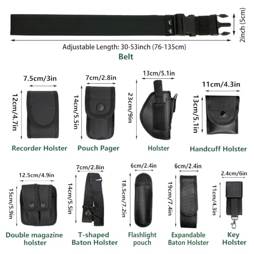 10-in-1 Tactical Modular Duty Belt w/Pouches for Law Enforcement