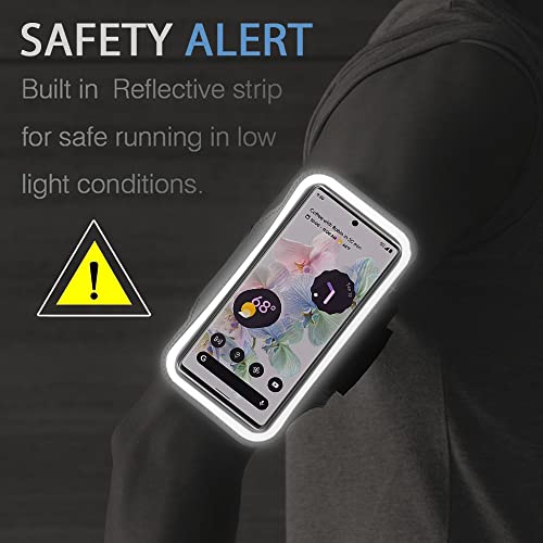 Running Armband for Google Pixel 11/10/9 Pro XL, 8/7/6 Pro (Black) - color: Black, size: Up to 6.8"