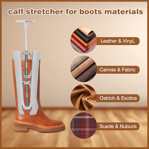 Boot Calf Stretcher,Professional Boot Shaft Stretcher– Heavy-Duty Aluminum Alloy,Ideal For Wide Calf,Leather & Cowboy Boots,Relieves Boot Tightness On Ankle & Calf