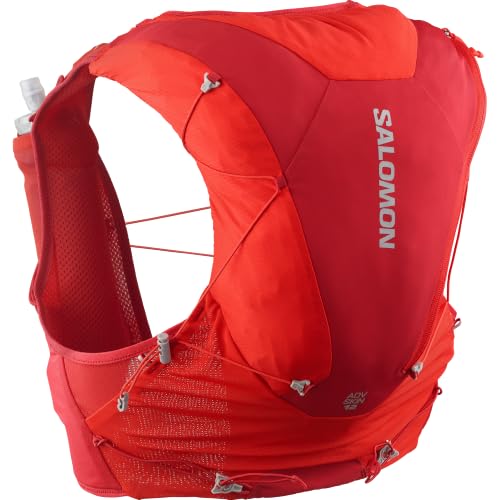 Salomon Unisex Advance Skin 12 | 12 Liter Hydration Trail Running Vest - color: Flame Scarlet/Haute Red, size: Small
