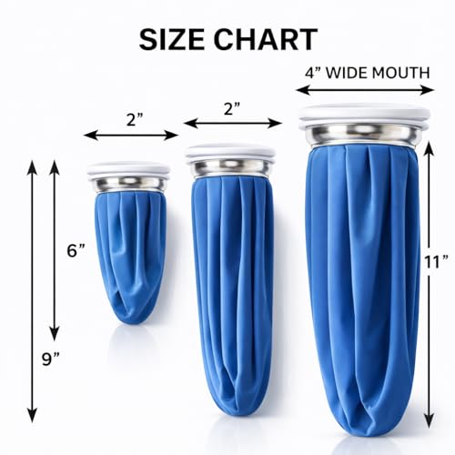 PRO Series RxICE - 11" Large Reusable Ice Bag - 4" Super Wide Mouth - Solid Blue -Hot and Cold Therapy for Injuries - Cold Compress with Refillable Real Ice Pack - Use on Head, Knee, Ankle, More - color: Blue 11"