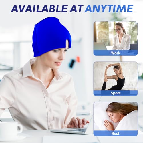 Migraine Relief Cap, Soothing Headache Ice Face Mask Products - color: Pink+blue