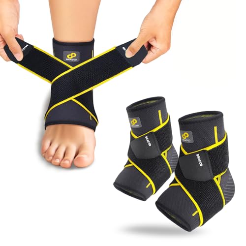 Bracoo 2 Pack Ankle Brace Compression Sleeve for Women & Men - size: S/M