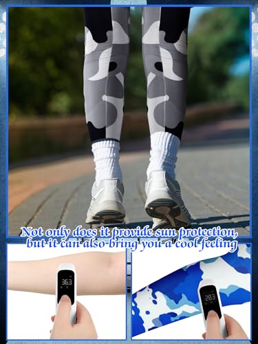 Suhine 6 Pairs Sports Leg Sleeves UV Protect Compression Long Knee Sleeves for Men Women Basketball Football Running Cycling - style: Classic