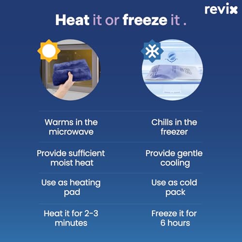 REVIX Knee Heating Pad, Microwave Heating Pad Wrap, Hot Cold Compress, Navy - color: Navy