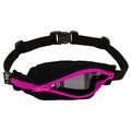 SPIbelt Kids Pocket Belt, Expandable Pocket, Adjustable Waist, No Bounce, No Logo Band, Black with Hot Pink Zipper - color: Black with Hot Pink Zipper